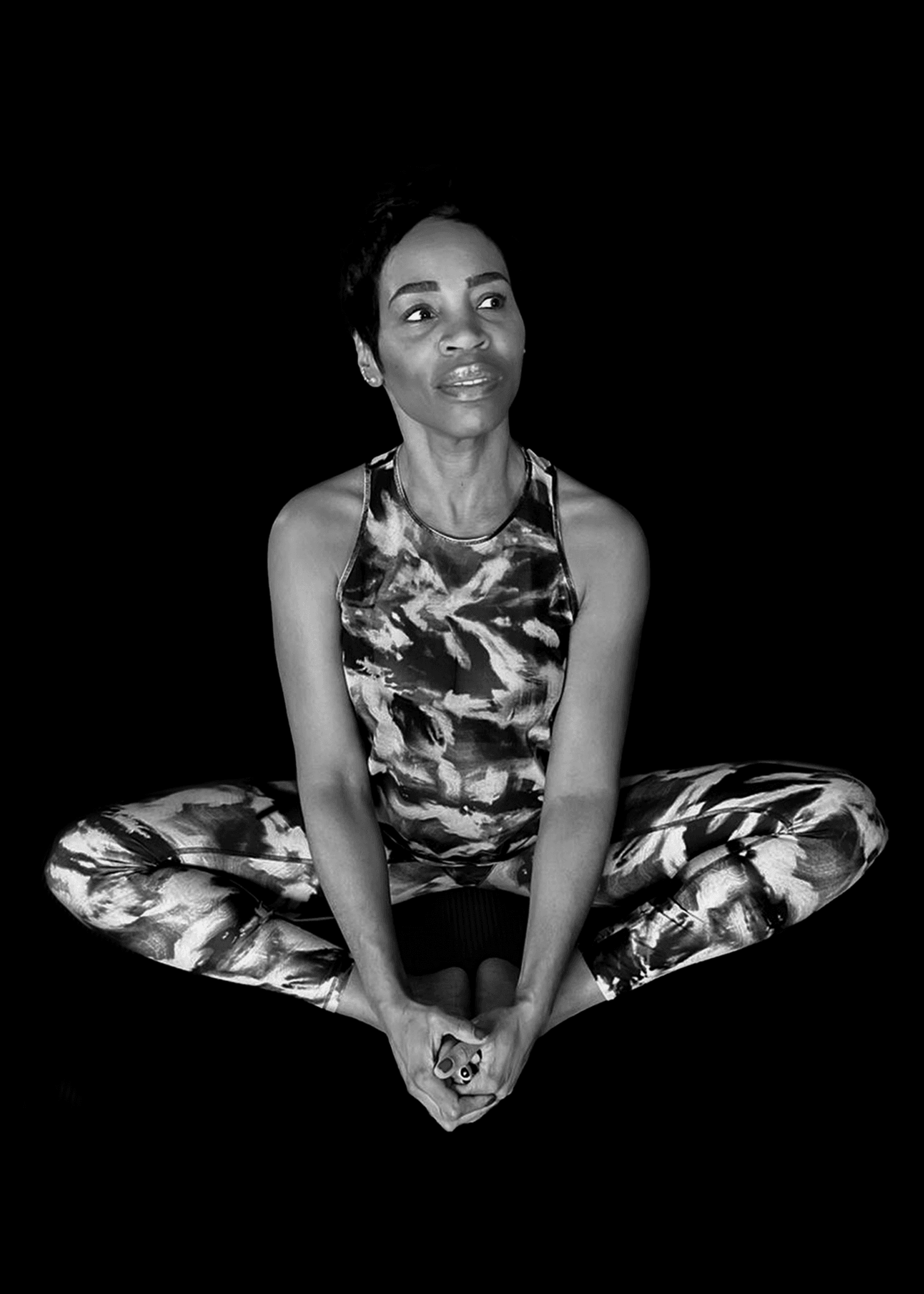 Danielle Mani practicing yoga